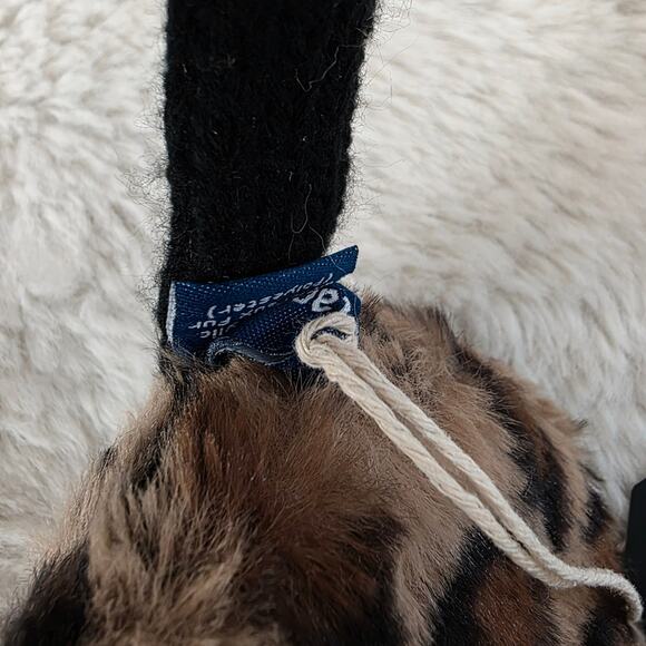 Hat Attack Fuzzy Black Leopard Faux Fur Earmuffs NWT Chunky Knit Headband main image 7